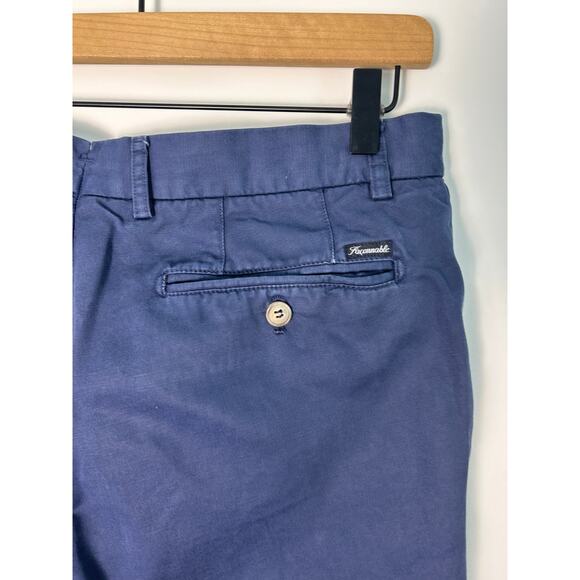 Faconnable Men's Blue Cotton Linen Straight Fit Dress Pants, Size 48 - Picture 5 of 7